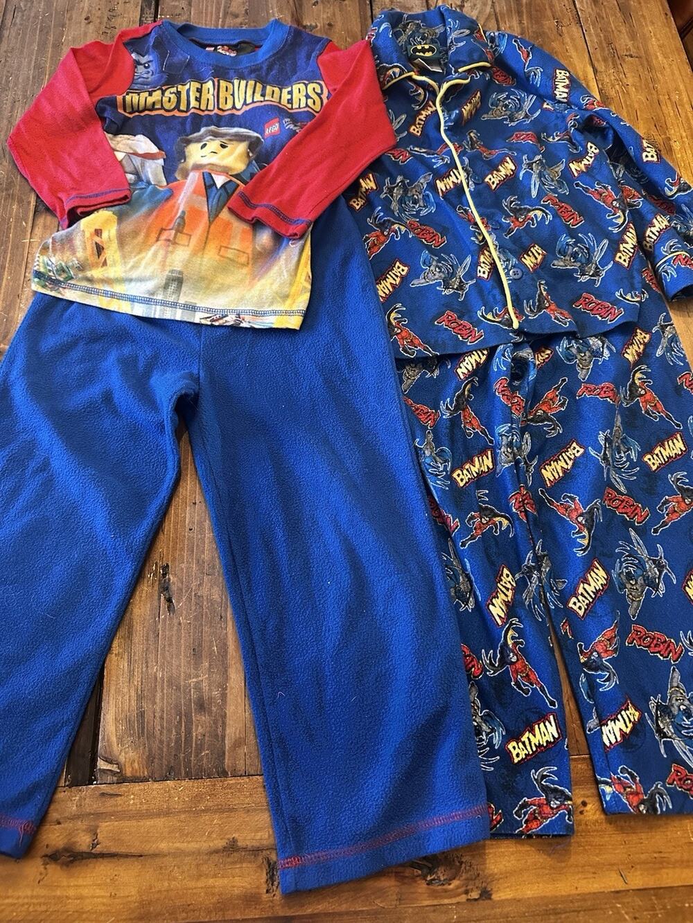 Boys Size 5 T 5T Pajama Sets Lot Of 2 LEGO Movie Batman Pjs Flannel